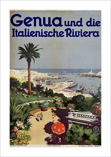 Poster, Genoa and the Italian Riviera