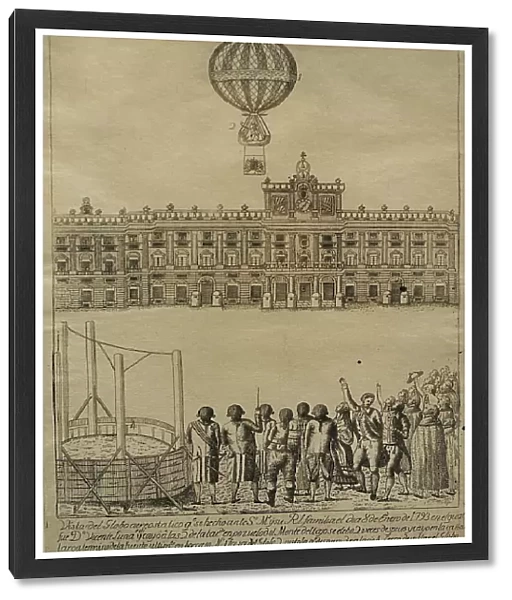 Balloon test flight by Vicente Lunardi (1754-1806)