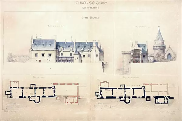 Plans, Chateau de Chinon, Indre-et-Loire, France