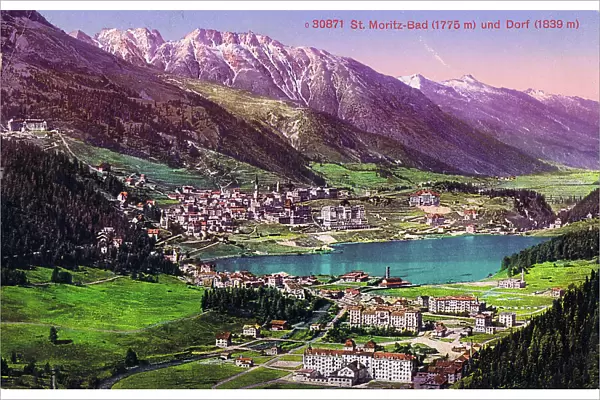 A view of the resort of St Moritz
