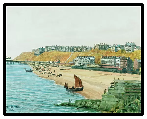 The Leas, Folkestone, Kent, viewed from the Harbour