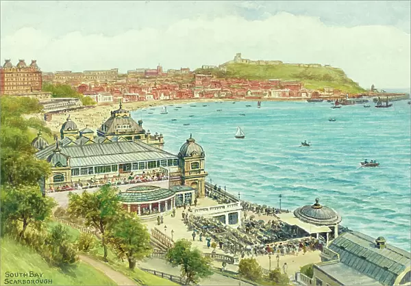 Spa building and South Bay, Scarborough, North Yorkshire