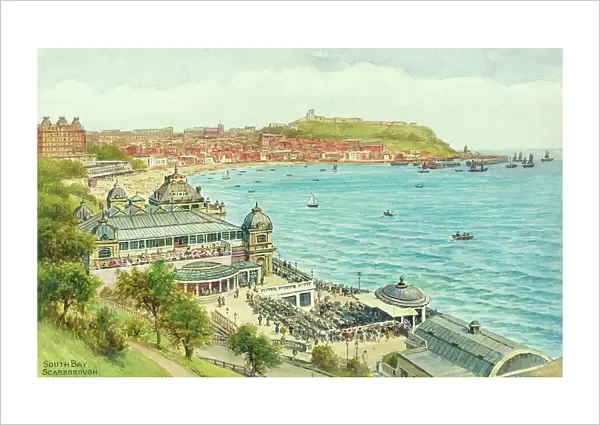 Spa building and South Bay, Scarborough, North Yorkshire