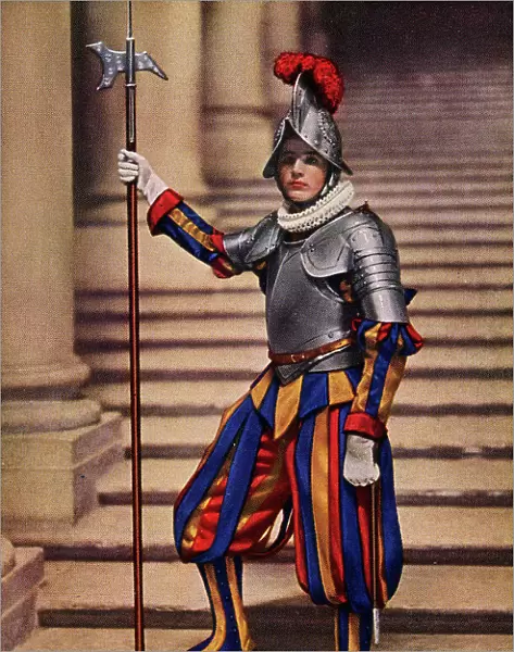 Vatican City, Rome, Italy - Swiss Guard in Ceremonial Costum