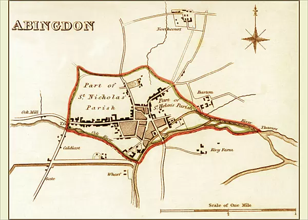 1832 Victorian Map of Abingdon