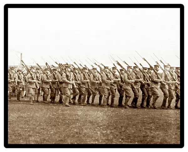 Volunteer Regiment Review, Shanghai, China, early 1900s