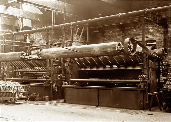 Dyeing cloth in a woollen mill in Bradford