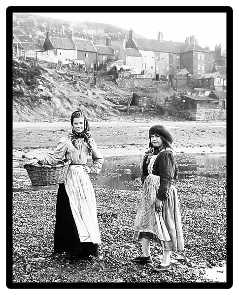 Gathering shellfish, Whitby, Victorian period