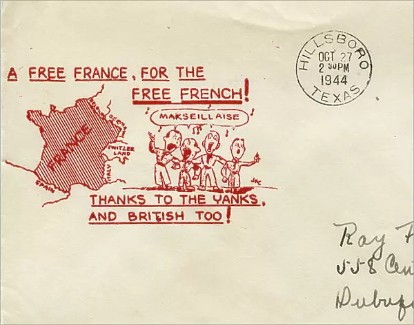 Envelope, A Free France, for the Free French, WW2