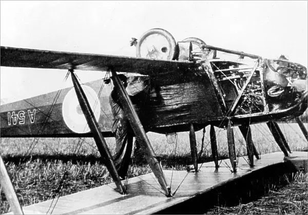 AVRO 504A biplane accident early 1900s