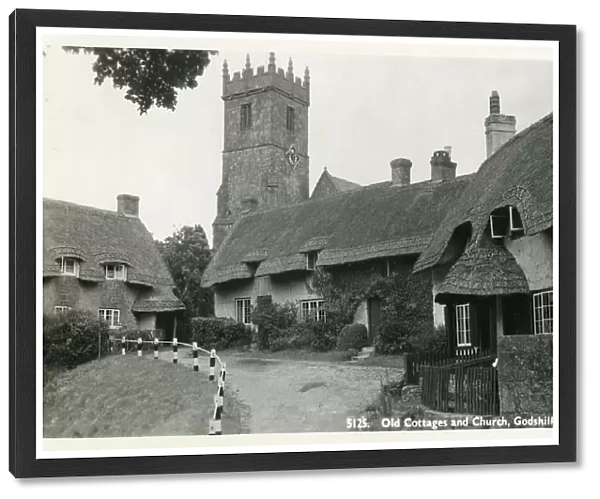 Old Cottages and Church, Godshill, Isle of Wight
