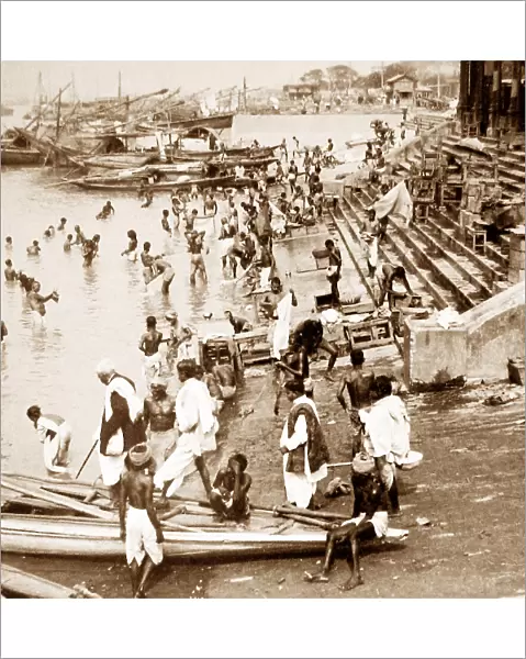India - Calcutta Howrah Bridge early 1900s