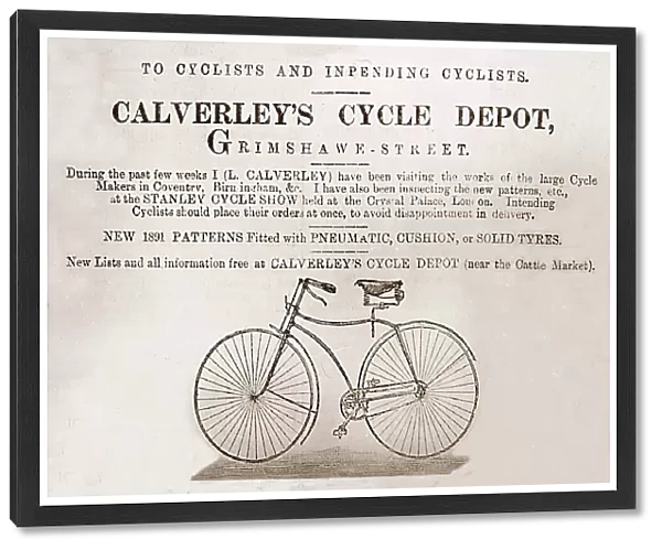 Victorian advertisment for a bicycle retailer in Burnley