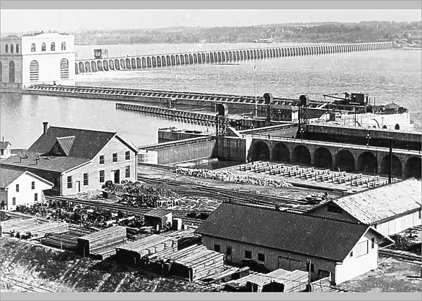 Keokuk Dam Iowa USA early 1900s