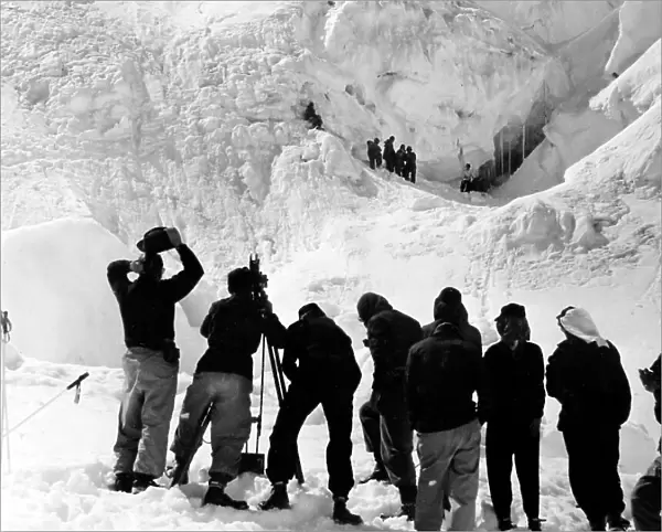 Filming Scott of the Antarctic on location, 1948