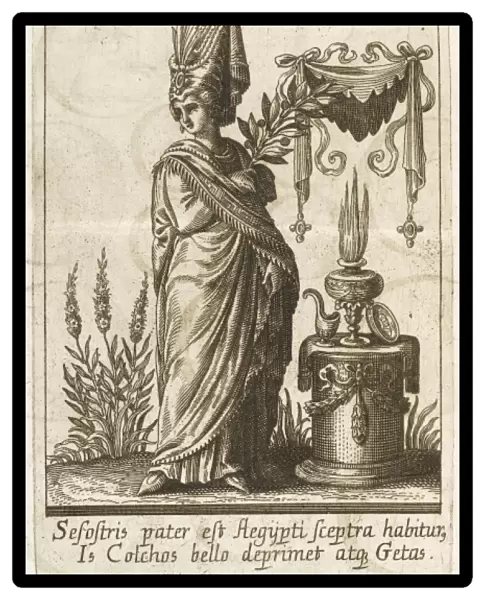 HIRTIA, Egyptian seer, daughter of Sesostris, priestess of Serapis who