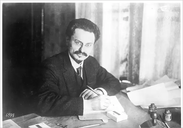 Trotsky at Desk