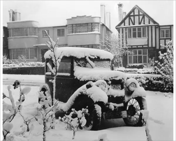Vintage Car in the Snow