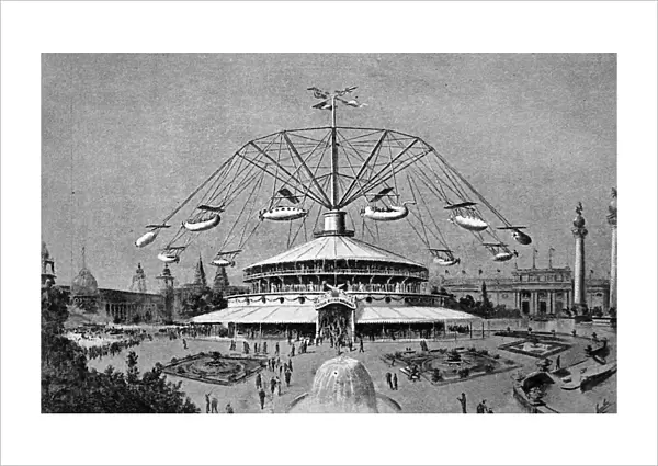 A flying roundabout; Sir Hiram Maxims latest invention