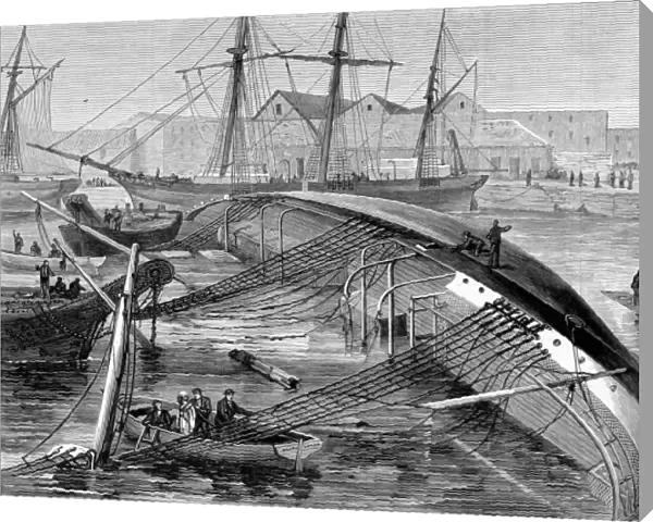 Acccident in London docks, the ship Eastminster, when it cap