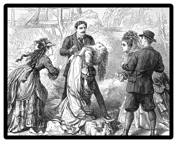 Scene from False Shame, Globe Theatre, London, 1872
