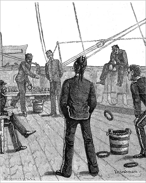 Deck Quoits on board a Troopship, 1876