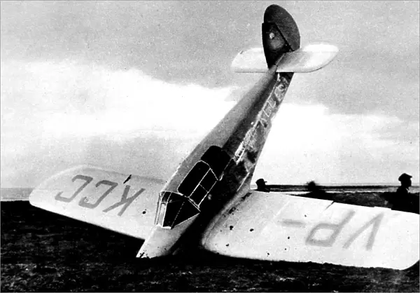 Beryl Markhams aeroplane in a Cape Breton Bog, 1936
