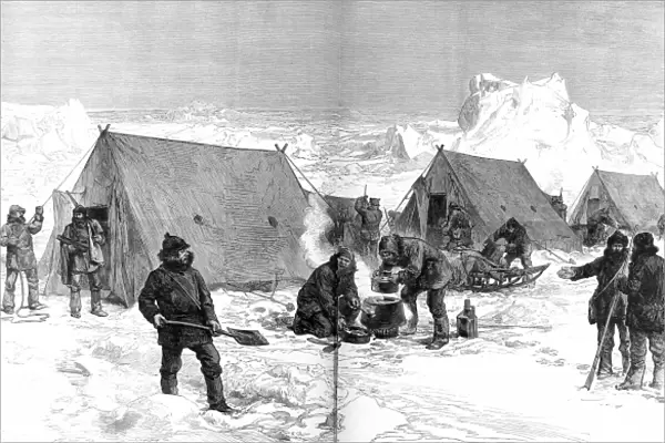 A Sledging Party Camping for the Night, British Arctic Exped
