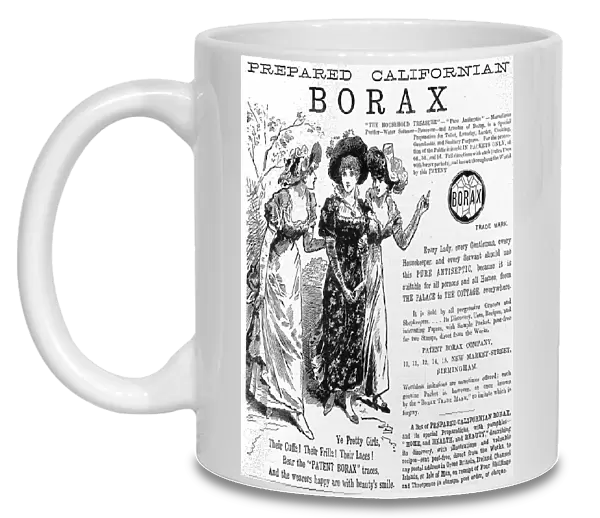 Borax. A romantically styled ad for Borax antiseptic from 1885
