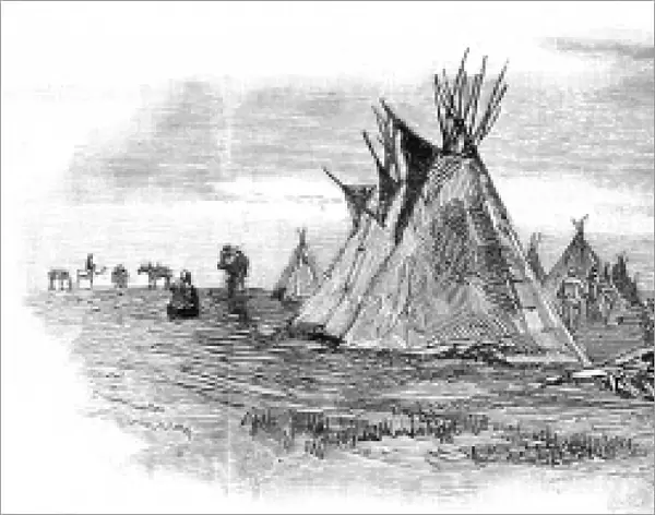 American Indians. A Sioux camp