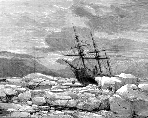 HMS Alert pushed aground by ice, Radmore Harbour, 1875-187