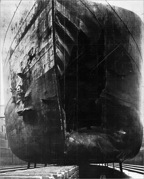 Torpedoed ship