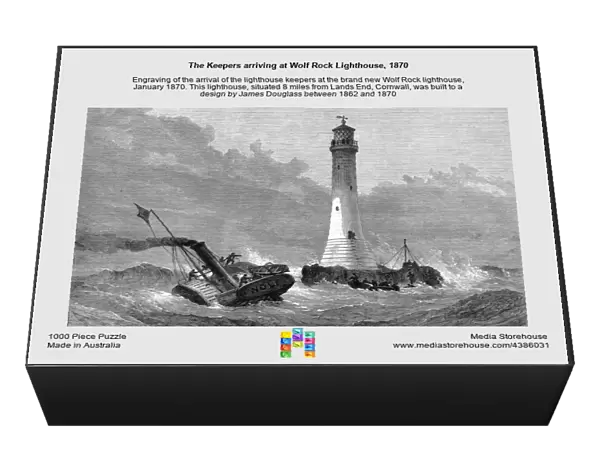The Keepers arriving at Wolf Rock Lighthouse, 1870