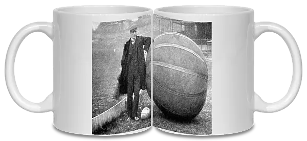 E. V. Hanegan and a Pushball ball, Crystal Palace, 1902