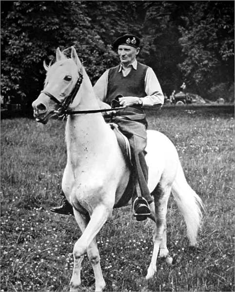 Field-Marshal Montgomery on horseback, 1945