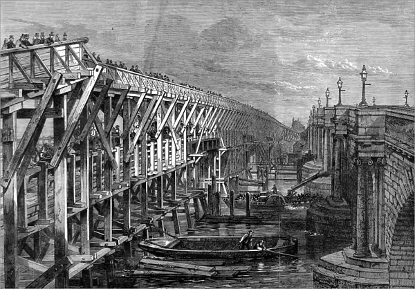 Temporary Wooden Bridge at Blackfriars, London, 1864
