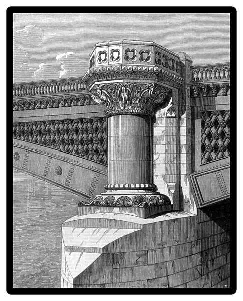 Pier of Blackfriars Bridge, London, 1869