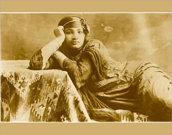 An Egyptian woman reclining