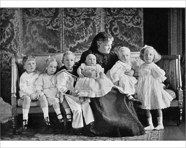 The Duchess of Albany with her grandchildren