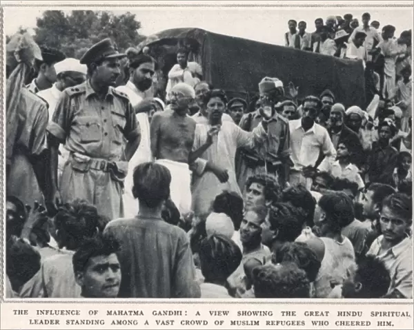 Mahatma Gandhi at Muslim refugee camp
