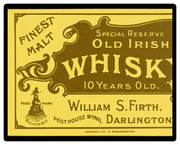 Finest Malt Old Irish Whisky Label