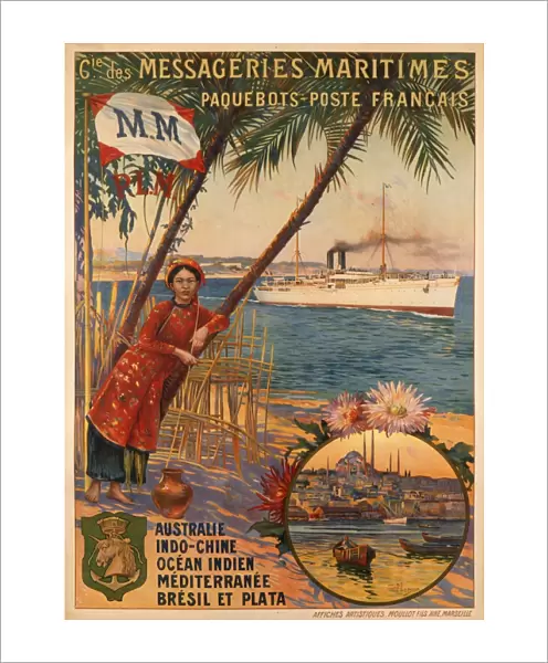 Poster advertising Messageries Maritimes