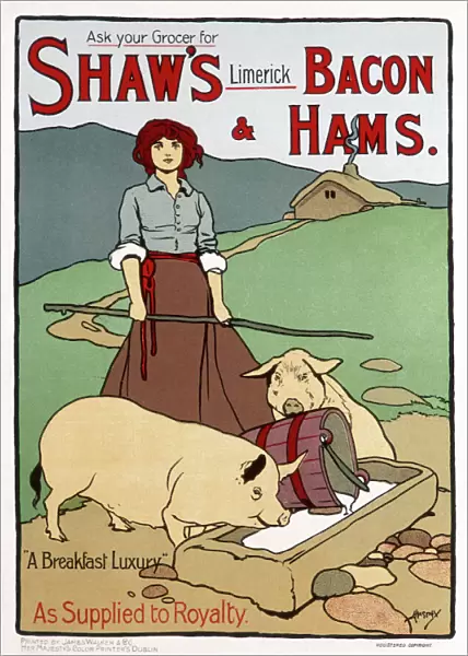Poster advertising Shaws Bacon and Hams