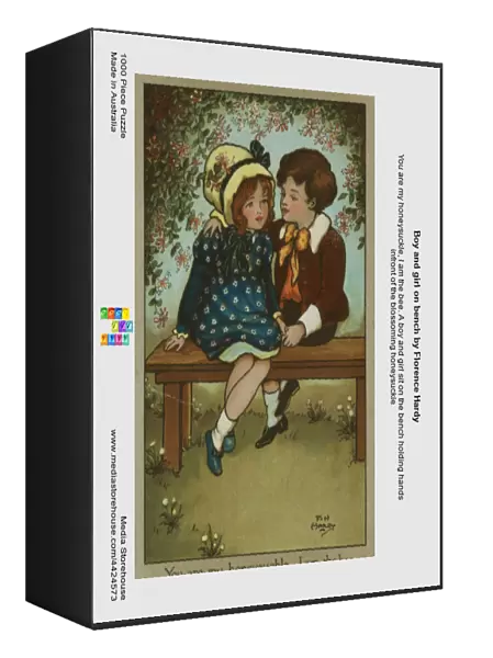 Boy and girl on bench by Florence Hardy