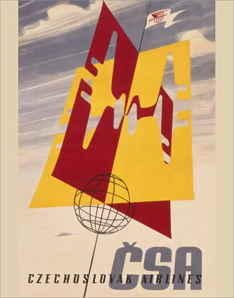 Poster advertising Czechoslovak Airlines