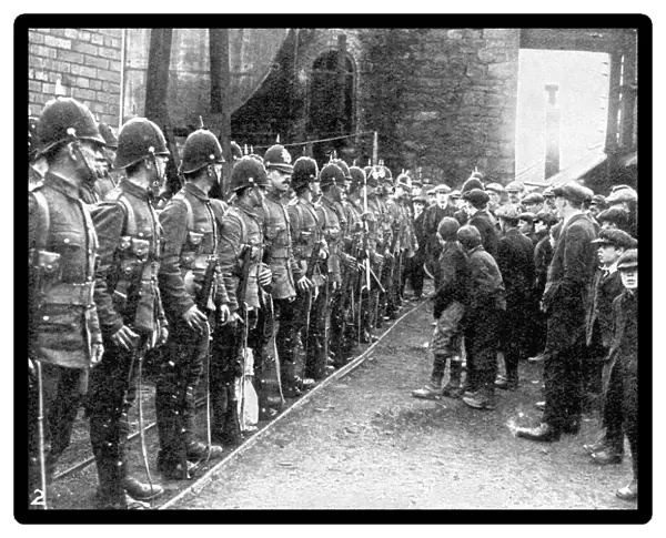 Soldiers at Brynkinalt Colliery, 1912
