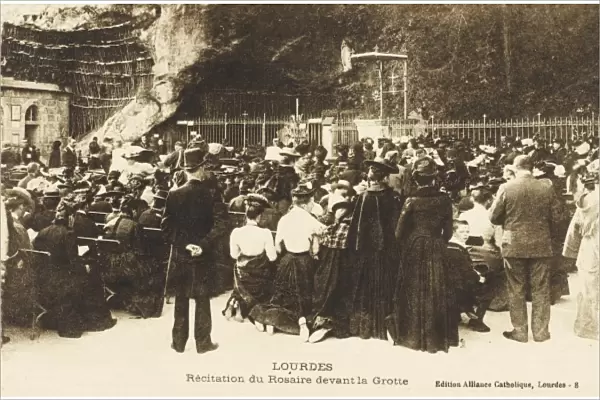 Lourdes - Recitation of the rosary at the Grotto