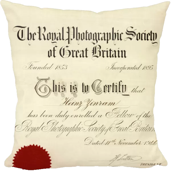 Certificate - Royal Photographic Society