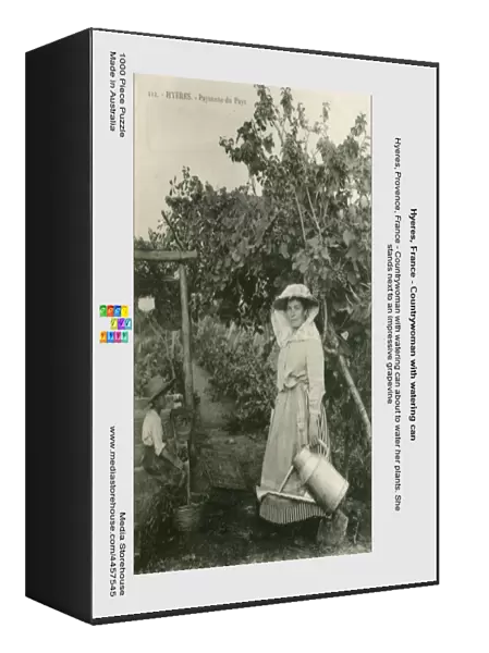 Hyeres, France - Countrywoman with watering can