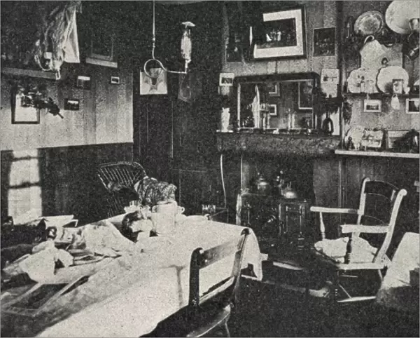 Interior of workmans home, East End of London